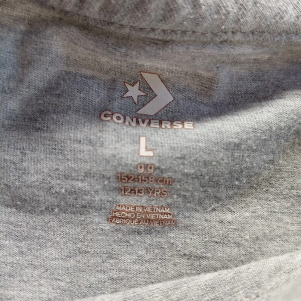 Converse All Star Shirt Boys Large Gray Chevron Graphic Tee Shirt Casual 12-13yr
